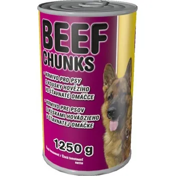Krmivo pro psa Delikan Dog konzerva Beef Chunks 1,250 kg