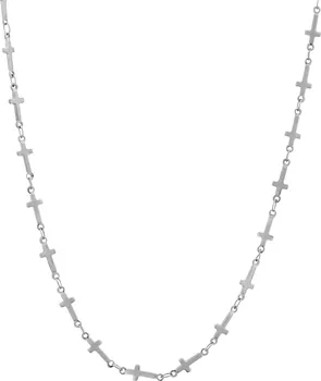 Náhrdelník Troli Stylový ocelový náhrdelník s křížky