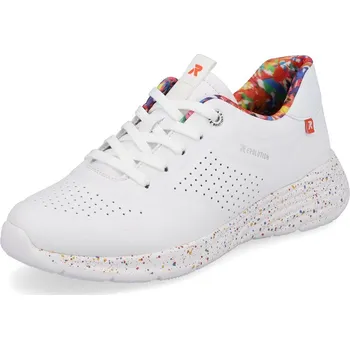 Dámské tenisky Dámská kožená obuv celoroční RIEKER DC W0402-80 bílá 40