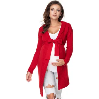 Dámský svetr PeeKaBoo Dámský těhotenský kardigan Uolbos červená Univerzální