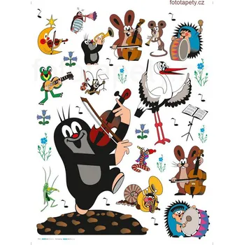 Samolepící dekorace Krtek muzikant samolepící dekorace 65 x 85 cm sada