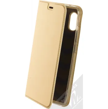 Pouzdro na mobilní telefon 1Mcz Skin Book flipové pouzdro pro Xiaomi Redmi Note 6 Pro zlatá (gold)
