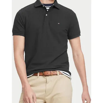 Pánské tričko Pánské černé polo triko Tommy Hilfiger - Velikost L, Barva Černá 32421 MW0MW17770