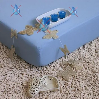 Prostěradlo Domácí pohoda | Jersey nepropustné a prodyšné prostěradlo s polyuretanem 180x200 - světle modré