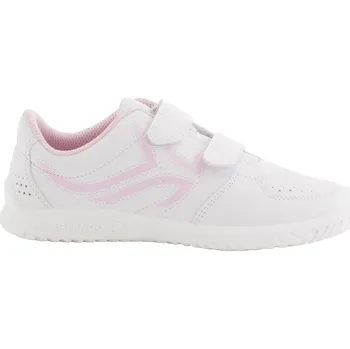 Chlapecká obuv DECATHLON Dětské tenisové boty na suchý zip TS100 bílo-růžové 37 BÍLÁ