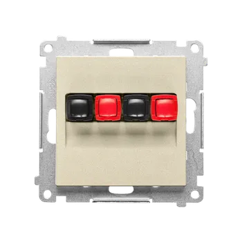 Elektrická zásuvka SIMON TGL2.01/144 Zásuvka reproduktorová 2 násobná s popisným polem (přístroj s krytem), pro připoje