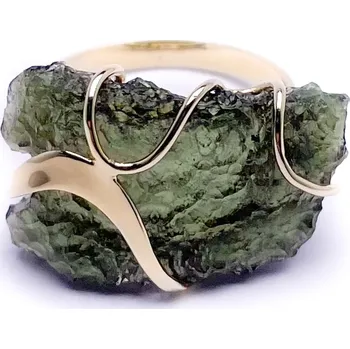 Prsten Vltavín Moldavite 3240 56 mm