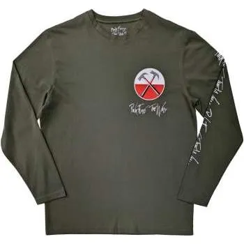 Zahraniční hudba Merch Pink Floyd: Pink Floyd Unisex Long Sleeve T-shirt: The Wall Hammers Logo (back & Sleeve Print) (x-large) XL