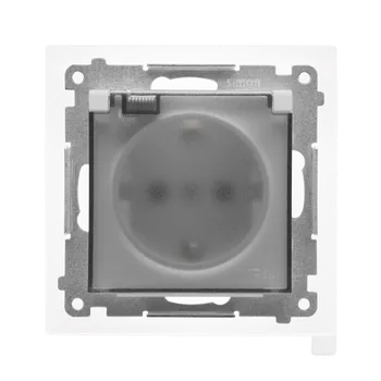 Elektrická zásuvka SIMON TGSZ1BCZ.01/143A Zásuvka Schuko 1 násobná (přístroj s krytem), IP44 s uzemněním, se clonkami,
