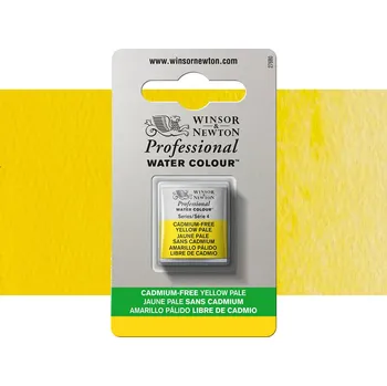 Vodová barva Akvarelová barva Winsor & Newton Professional, půlpánvička - Cadmium Free Yellow Pale