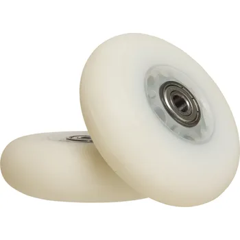 Kolečko k in-line bruslím OXELO 2 svítící kolečka na brusle Fit s ložisky 76 mm 82A BÍLÁ