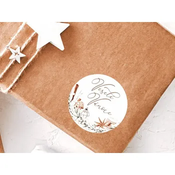 Dárková visačka Vánoční samolepky na dárky - Věnec 4 cm (24 samolepek)