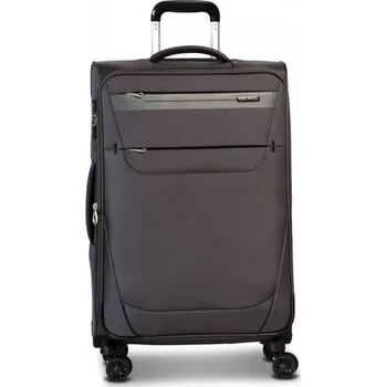 WORLDPACK Cestovní látkový kufr DENVER 4w GREY velký L TSA