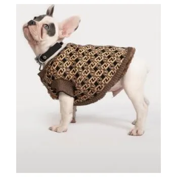 Obleček pro psa LIU JO Svetr pro psy s třásněmi hnědá vel. S/M