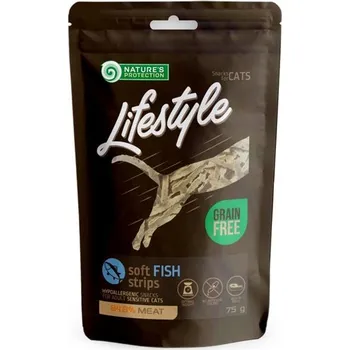 Pamlsek pro kočku Nature's Protection Cat Snack Lifestyle mini soft rybí plátky 75 g