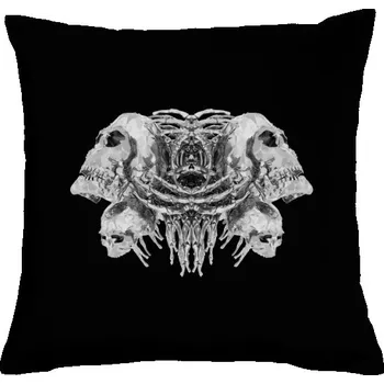 Polštář Polštář bavlněný s potiskem Polštář černý - Skulls
