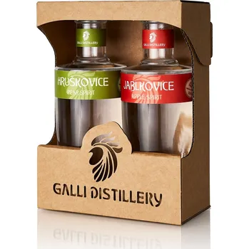 Pálenka GALLI DISTILLERY Dárkové balení HRUŠKOVICE 45% a JABLKOVICE 45%