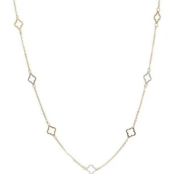 Náhrdelník Dámský náhrdelník ze žlutého zlata se čtyřlístky ZLNAH139F + DÁREK ZDARMA