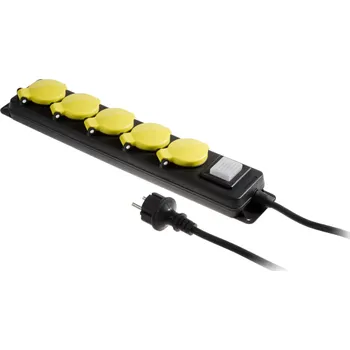 elektrický kabel ELEKTRIUM prodlužovací kabel s vypínačem PS-570WS/44/1,5/5 E černá