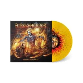 Zahraniční hudba LP Chris Boltendahl's Steelhammer: Reborn In Flames CLR | LTD 2023 Coloured Yellow With Orange & Black Splatter Vinyl Limited Edition