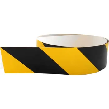 Výstražná páska Výstražný samolepící pás žluto/černý - protisměr (levý) pásy samolepící 980x60mm