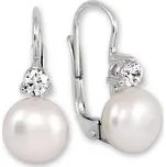 Soliter Náušnice z bílého zlata s krystalem a perlou 745 235 001 00102 0700000 + 2 měsíce na vrácení zboží