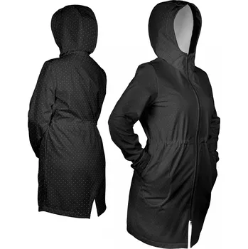 Panel se střihem 34 dámská softshell bunda bílé puntíky 4 mm na černém