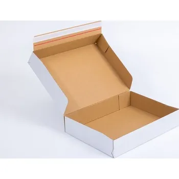 Obalový materiál Poštovní kartonová krabice s lepící a trhací páskou 400x300x80 mm 3VVL E 350g/m2 bílá - paleta 840 ks