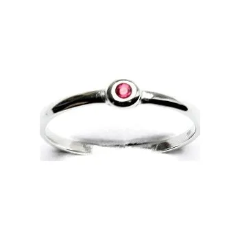 Prsten Zlatý prsten, zirkon rubín , bílé i žluté zlato - T 1523