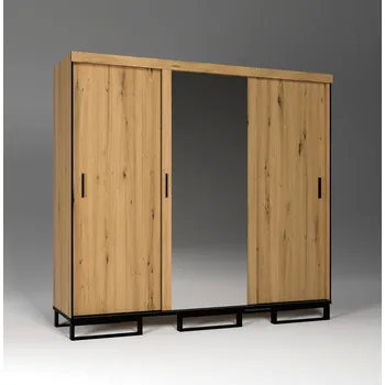 Šatní skříň ARK Šatní skříň OSKAR, Dub Votan/Černá 250 cm