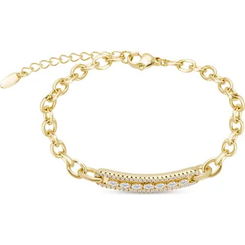 Náramek biju Pozlacený náramek 14k s ozdobnou přezkou vykládanou zirkony 2002386