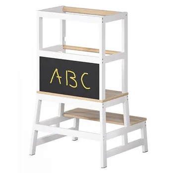 učicí věž Dětská učicí věž Barn 2v1 93 x 56 x 49 cm bílá/přírodní