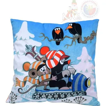 plyšák Moravská ústředna Polštář Krtek a skútr (Krteček) 30x30cm plyš