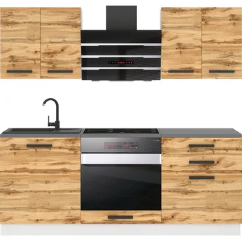 Kuchyňská linka Kuchyňská linka Belini Premium Full Version 180 cm dub wotan s pracovní deskou MARY TOR MARY/0/WT/DW/B/B1