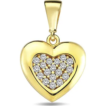 Přívěsek Lillian Vassago Zlatý přívěsek srdíčko se zirkony LLV98-GP067Y