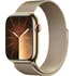 Chytré hodinky Apple Watch Series 9 45 mm Cellular, zlatá ocel se zlatým milánským tahem