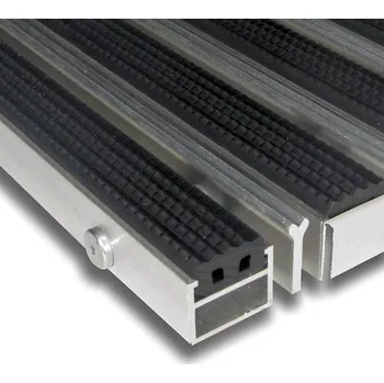 Rohožka Hliníková gumová čistící vstupní venkovní kartáčová rohož Alu Extra - 60 x 90 x 2,7 cm