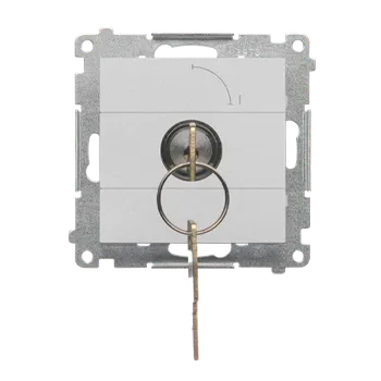 vypínač SIMON TW1K.01/143 Spínač jednopólový na klíč, 2 polohový, řazení 0-1, 5 A / 250 V~ bílá