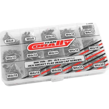 Šroub Inbus šrouby s zápustnou hlavou - sada/box - M4 - ocelové černé, 265 ks.