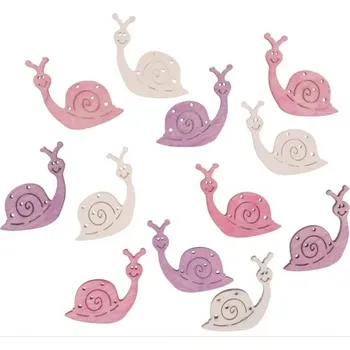 Vánoční dekorace Šneci dřevění 4 cm, 12 ks