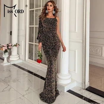 Dámské šaty Nádherné třpytivé šaty s jedním rukávem LissCord Barva: Barevná, Velikost: L