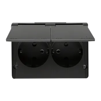 Elektrická zásuvka SIMON EGSZ2NZB/49 Zásuvka dvojnásobná typu Schuko se stupněm krytí IP44 s clonkami, skandinávská ver