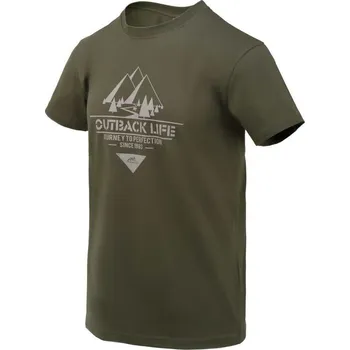 Pánské tričko Helikon-Tex® Tričko Helikon T-Shirt (Outback Life) - Taiga Green Velikost: S