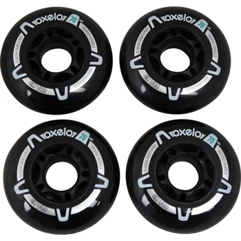 Zimní brusle OXELO 4 kolečka na brusle FIT 3 70 mm 80A WHITE ČERNÁ