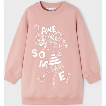 Dívčí šaty Dívčí mikinové šaty světle růžové Mayoral 4931 Velikost: 3 roky (98 cm)