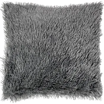 Povlak na polštářek Povlak na polštář s dlouhým vlasem TMAVĚ ŠEDÝ - 40x40cm