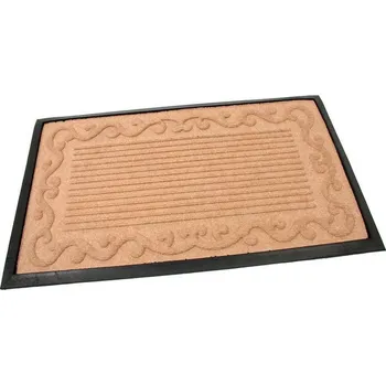 Béžová textilní gumová čisticí vstupní rohož FLOMA Stripes - Deco - délka 45 cm, šířka 75 cm, výška 0,8 cm