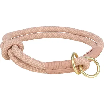 Obojek pro psa Obojek TRIXIE Soft Rope kulatý polostahovací růžová/světlerůžová (L) 1x50cm (DOPRODEJ)