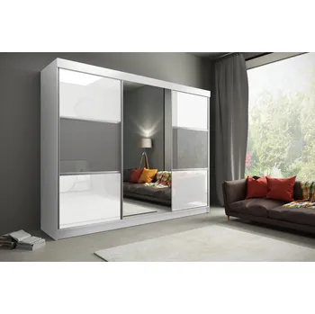 Šatní skříň ARK Šatní skříň MAMBA, Bílá 250 cm