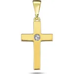 Lillian Vassago Zlatý přívěsek křížek se zirkonem LLV98-GP082Y
